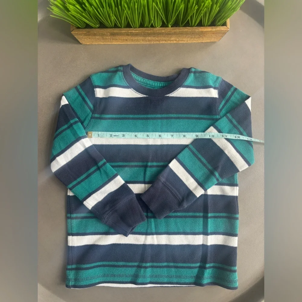 Sonoma Kids Long Sleeve Shirt - Teal and Navy Stripes Size 5/6